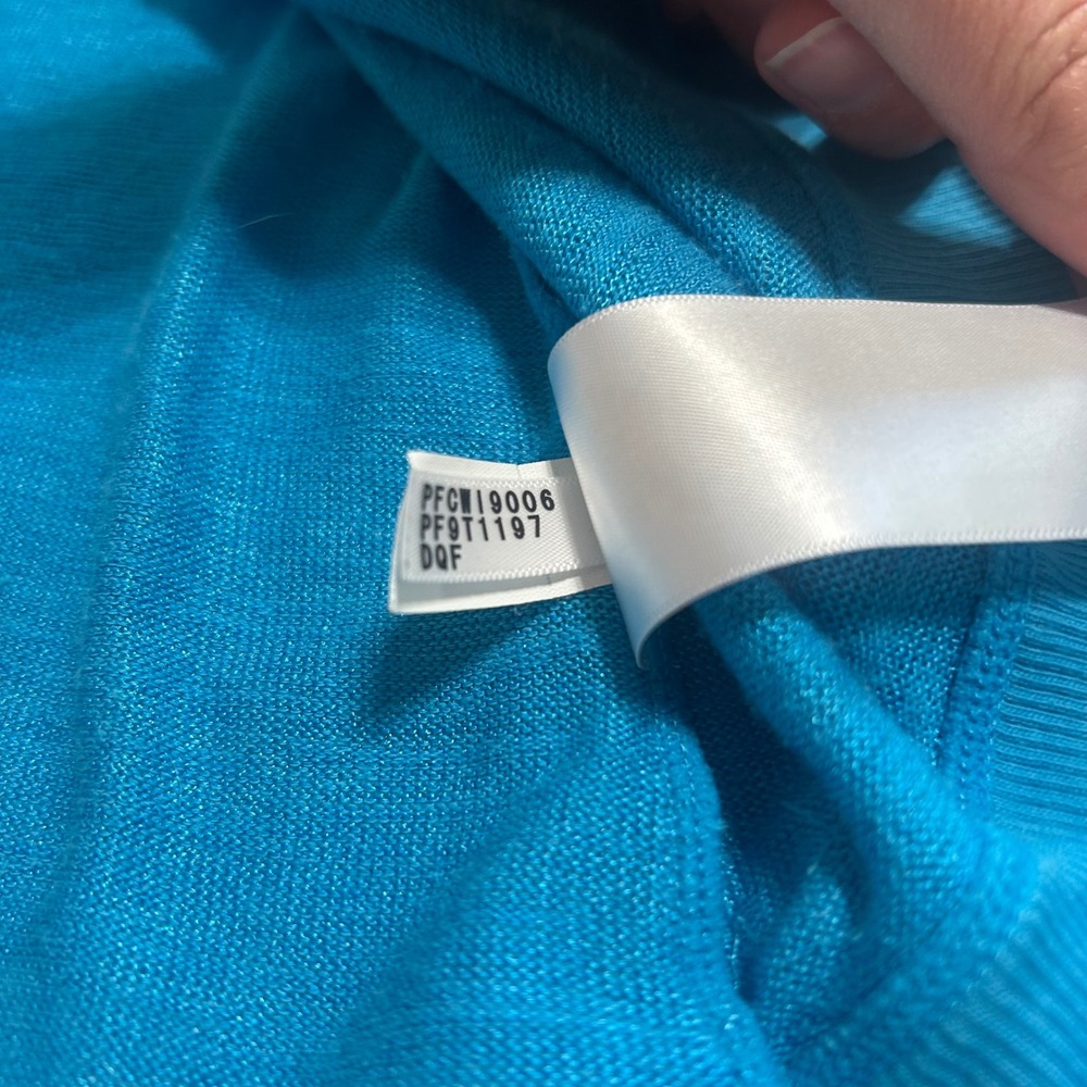 Calvin Klein Performance Womens XL Turquoise Blue V-Neck High-Low Top - Picture 8 of 8